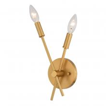  W0492 - Warwick 5.75-in. W 2 Light Wall Light Natural Brass