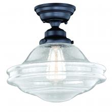  C0177 - Huntley 12-in Semi Flush Ceiling Light Clear Glass Oil Rubbed Bronze