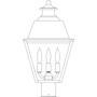 Arroyo Craftsman INP-10MRCLR-BK - 10" inverness post mount with metal roof