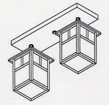  MCM-5/2EGW-BK - 5" mission 2 light ceiling mount without overlay (empty)