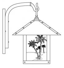  TRB-12PTGW-BK - 12" timber ridge wall bracket with palm tree filigree