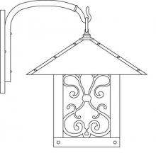  TRB-16ASGW-BK - 16" timber ridge wall bracket with ashbury  filigree