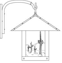  TRB-16CTGW-BK - 16" timber ridge wall bracket with cactus  filigree