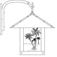  TRB-16PTGW-BK - 16" timber ridge wall bracket with palm tree  filigree