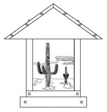  TRC-12CTGW-BK - 12" timber ridge column mount with cactus  filigree