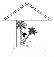  TRC-12PTGW-BK - 12" timber ridge column mount with palm tree  filigree