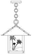  TRH-12PTGW-BK - 12" timber ridge pendant with palm tree  filigree