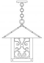  TRH-16ASGW-BK - 16" timber ridge pendant with ashbury  filigree