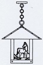  TRH-16HSGW-BK - 16" timber ridge pendant with horse filigree