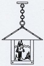  TRH-16MNGW-BK - 16" timber ridge pendant with mountain filigree