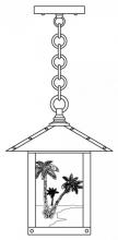  TRH-9PTGW-BK - 9" timber ridge pendant with palm tree  filigree