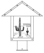  TRP-12CTGW-BK - 12" timber ridge post mount with cactus  filigree