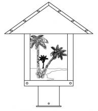  TRP-12PTGW-BK - 12" timber ridge post mount with palm tree  filigree