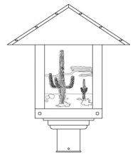  TRP-16CTGW-BK - 16" timber ridge post mount with cactus  filigree