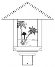  TRP-16PTGW-BK - 16" timber ridge post mount with palm tree  filigree