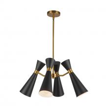  CH574424MBAG - Blake 24-in Matte Black/Aged Gold Socket Chandelier