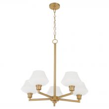  6221-5-80 - Cassini 5 Light Chandelier, Aged Brass