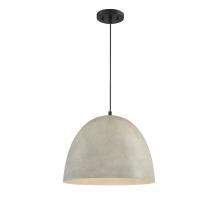  M70093CMBK - 1-Light Pendant in Concrete with Matte Black