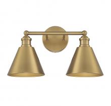  M80063NB - 2-Light Bathroom Vanity Light in Natural Brass