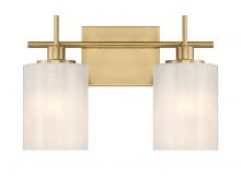  M80083NB - 2-Light Bathroom Vanity Light in Natural Brass