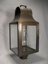  9053-DB-CIM-CLR - Culvert Top Post Dark Brass Medium Base Socket With Chimney Clear Glass