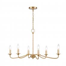  32485/6 - Abaca 32'' Wide 6-Light Chandelier - Brushed Gold