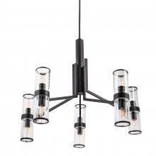 ELK Home 8150-MB-CL - Stripe 31.75'' Wide 10-Light Chandelier - Matte Black